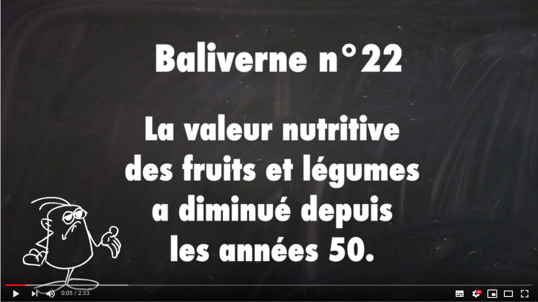Baliverne 22 : valeur nutritive des fruits et legumes